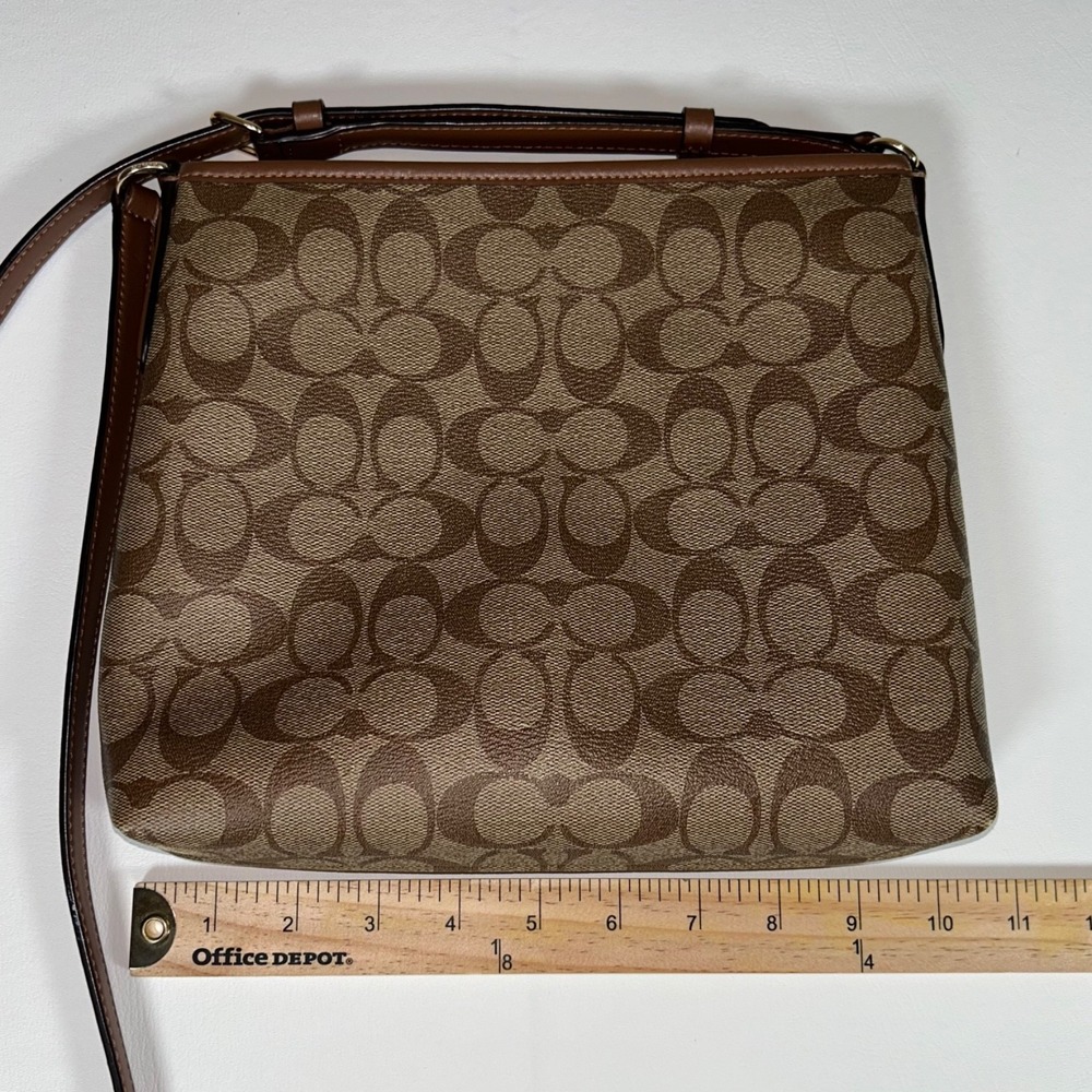 Coach F29210 File Crossbody Signature Brown Tan Messenger Bag Adjustable EUC - Picture 3 of 6